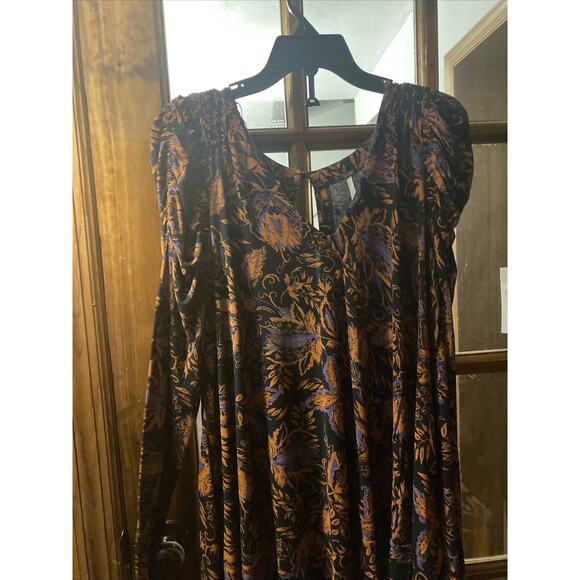 Free People Hello Lover Floral Tunic Dress Top/Mini Noir Combo Womens Sz S Boho - Picture 3 of 8